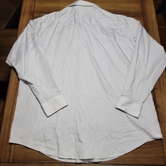 Kenneth Cole Reaction Full Button LS White w/ Black Stripes - Size XXL Reg Fit - Picture 3 of 4